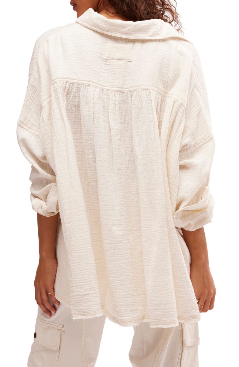 Free People Cardiff Cotton Gauze Button-Up Shirt, Alternate, color,