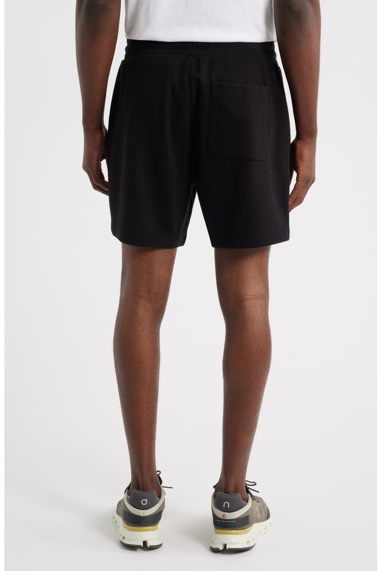 Waffle Knit Shorts, Alternate, color, BLACK CAVIAR