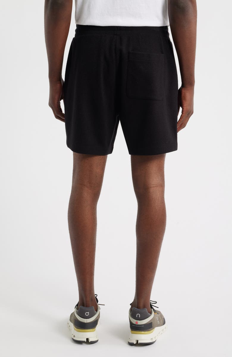 Zella Waffle Knit Shorts, Alternate, color, Black Caviar