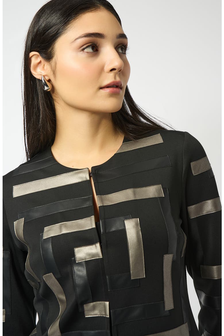 Geometric Scuba Jacket, Alternate, color, BLACK/ MULTI