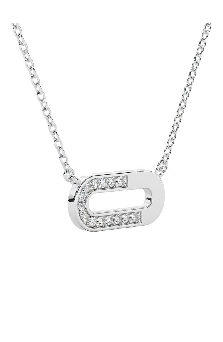 Bliss Diamond Diamond Paper Pendant 14k Gold 18" Necklace Lab Grown 1/2" Wide, Alternate, color, 14K White Gold