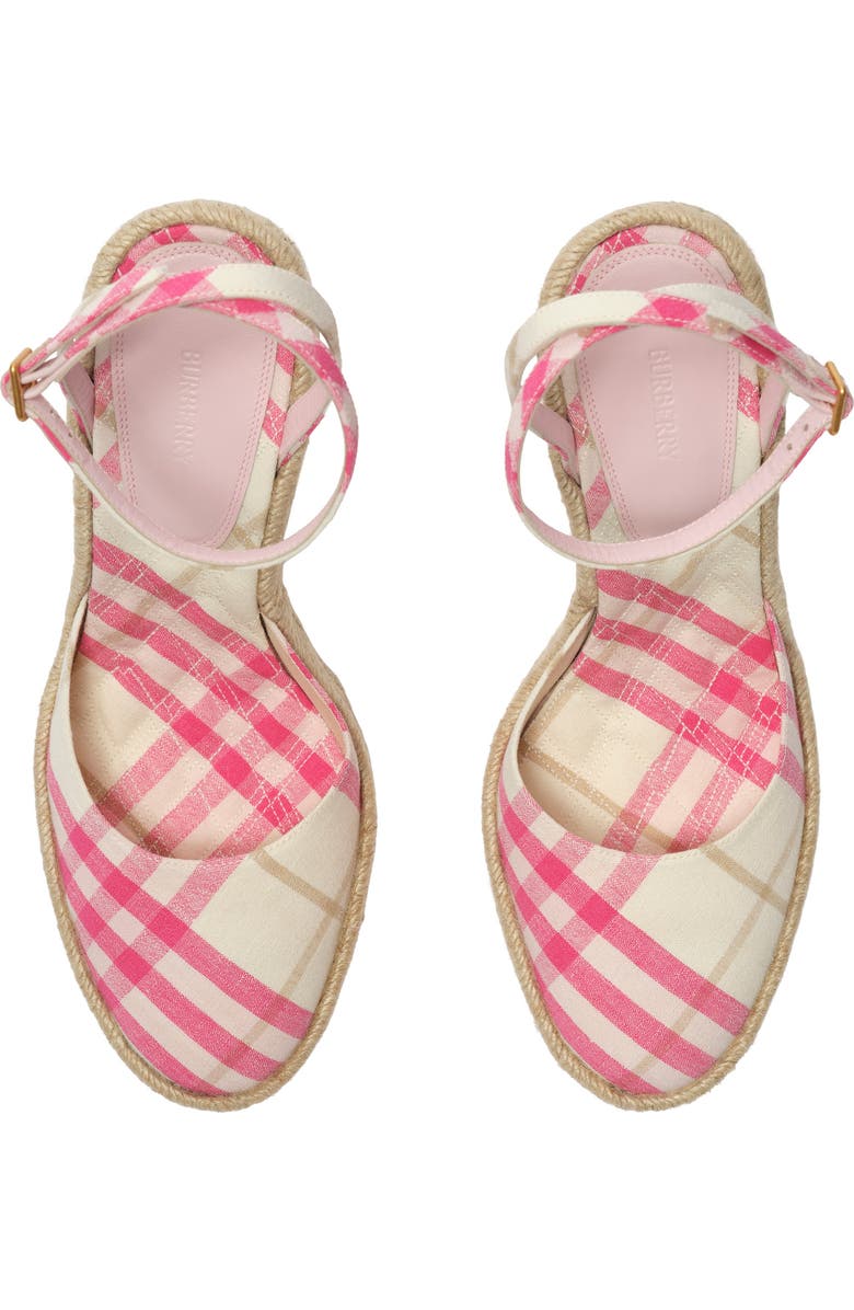 Burberry Check Mews Espadrille Pumps, Alternate, color, Aubergine Purple