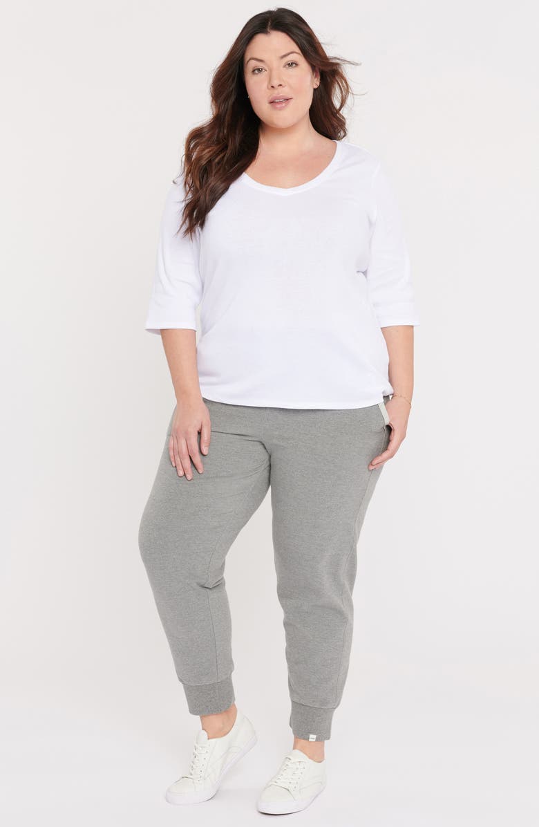 NYDJ V-Neck Ribbed T-Shirt, Alternate, color,