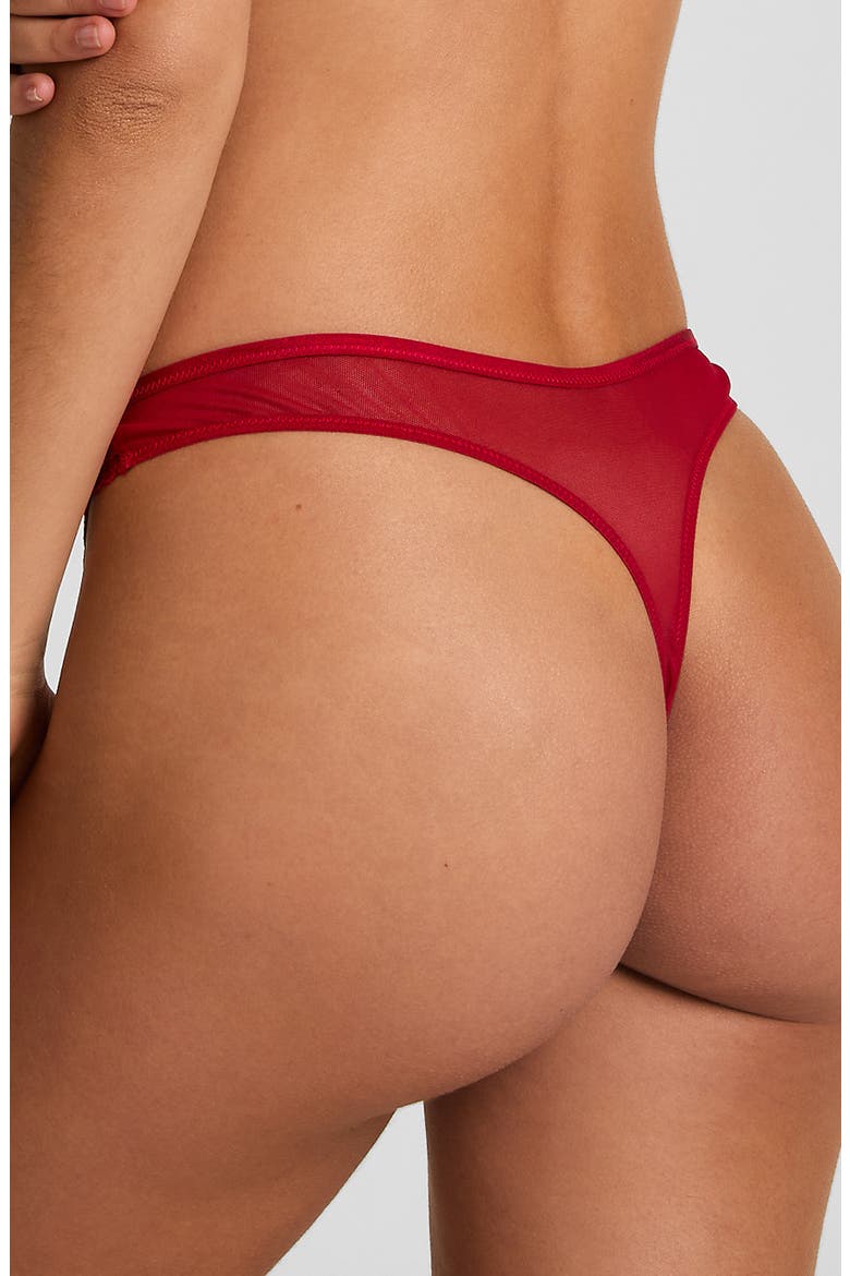 Whitney Scalloped Lace Thong, Alternate, color, CHILI PEPPER
