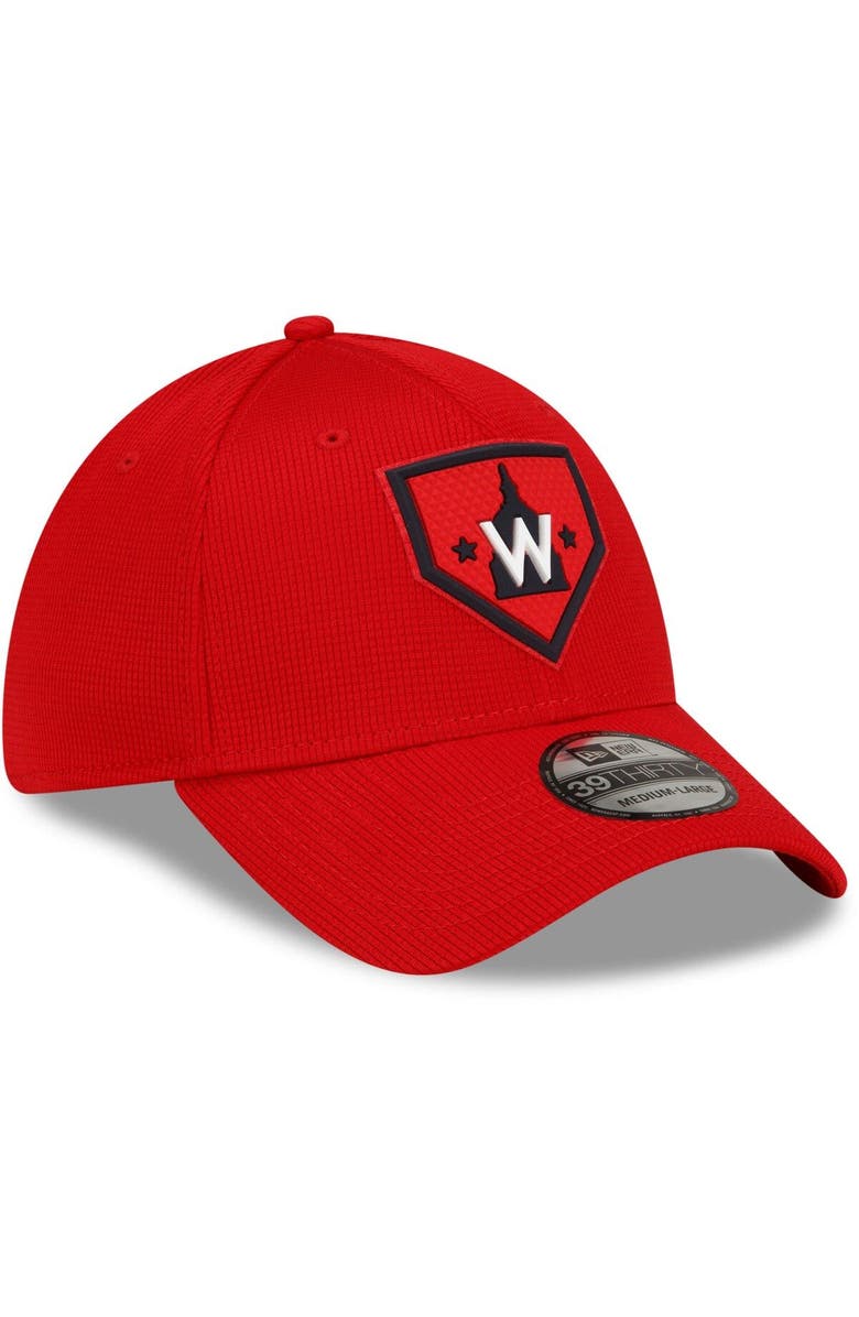 New Era Men's New Era Red Washington Nationals 2022 Clubhouse 39THIRTY Flex Hat, Alternate, color,
