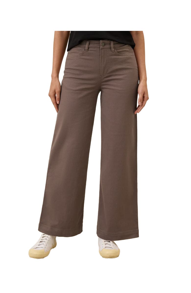 Pact Organic Stretch Twill Wide Leg Pant, Alternate, color, Deep Taupe