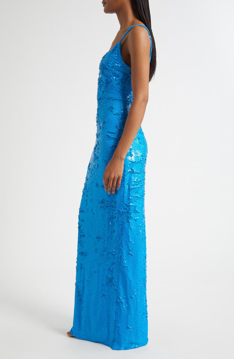L'AGENCE Karma Sequin Column Dress, Alternate, color, Dresden Blue Sequin