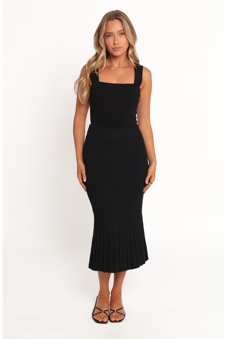 Balla Rib Midi Skirt, Alternate, color, BLACK