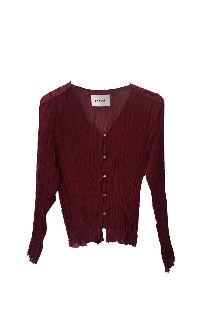 BAACAL Maya pleated cardigan, Main, color, Burgundy