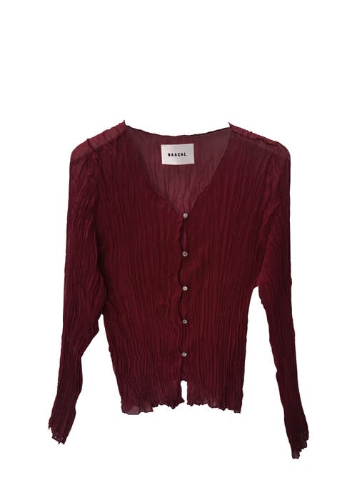 BAACAL Maya Pleated Cardigan in Burgundy 