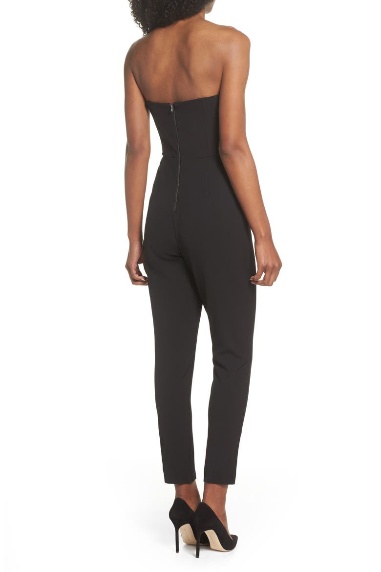 Strapless Slim Leg Jumpsuit, Alternate, color, BLACK
