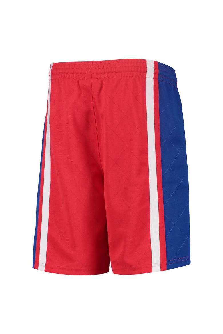 Youth Mitchell & Ness Red Philadelphia 76ers 1996 Hardwood Classics 75th Anniversary Swingman Shorts, Alternate, color, Red