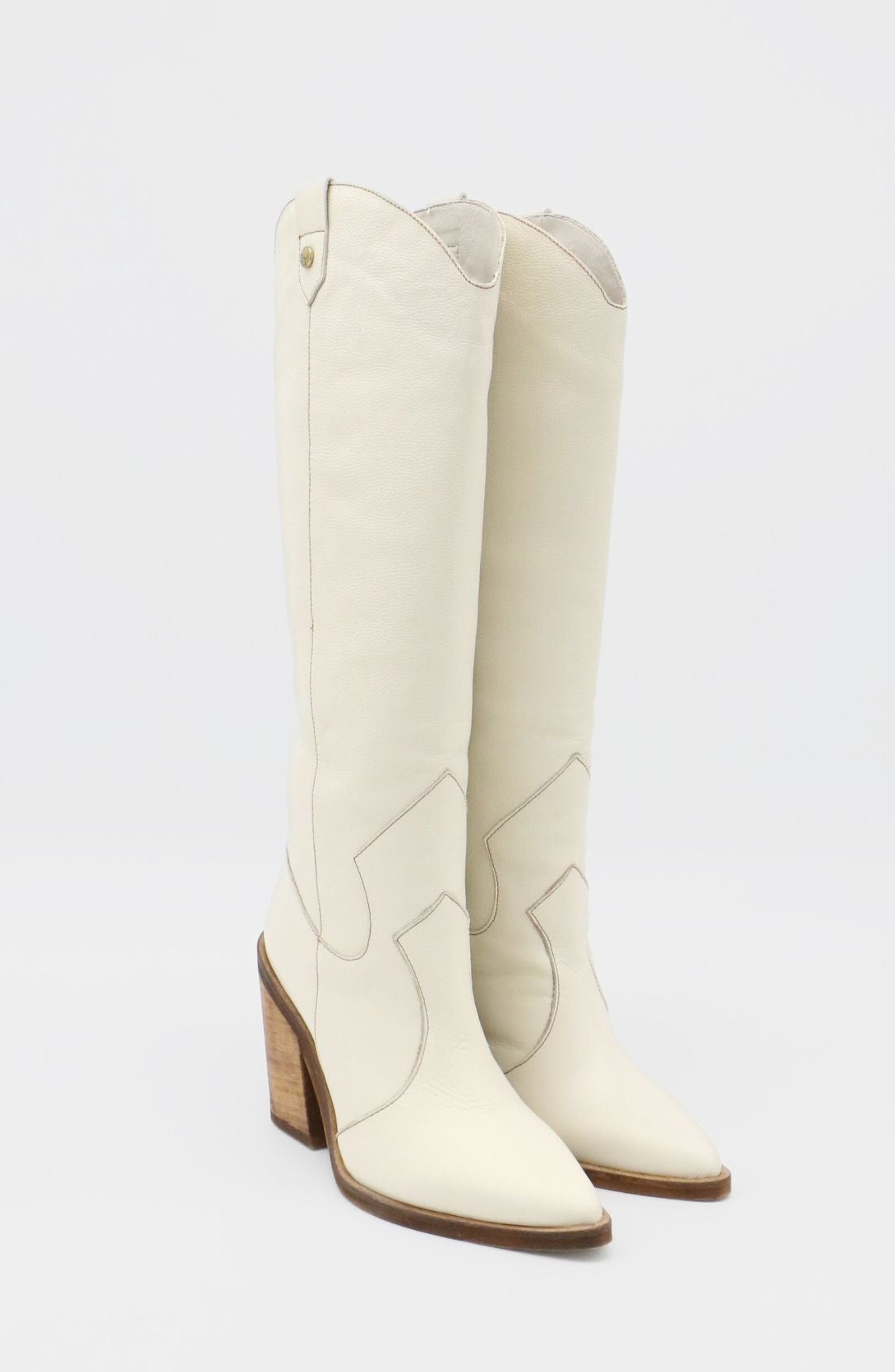 Macao Western Knee-High Boots, Alternate, color, Ivory
