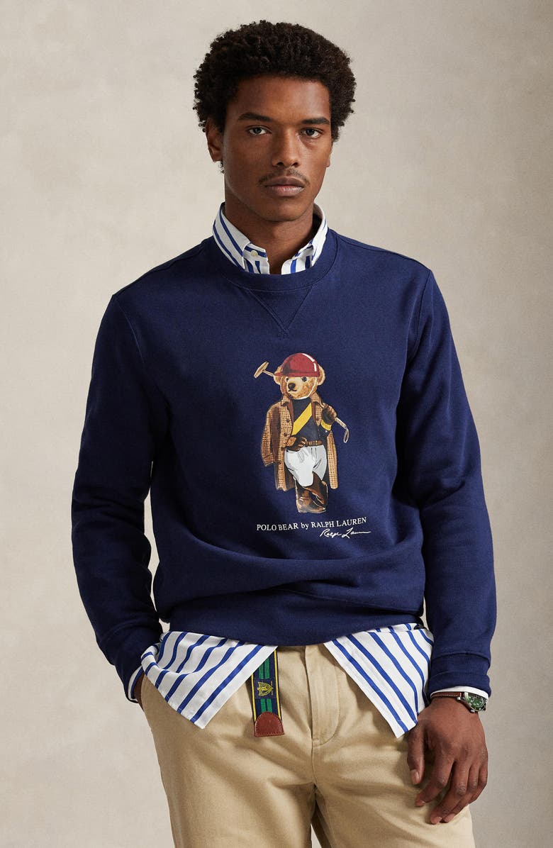 Polo Ralph Lauren Polo Bear Fleece Graphic Sweatshirt, Alternate, color, Newport Navy-Society Bear