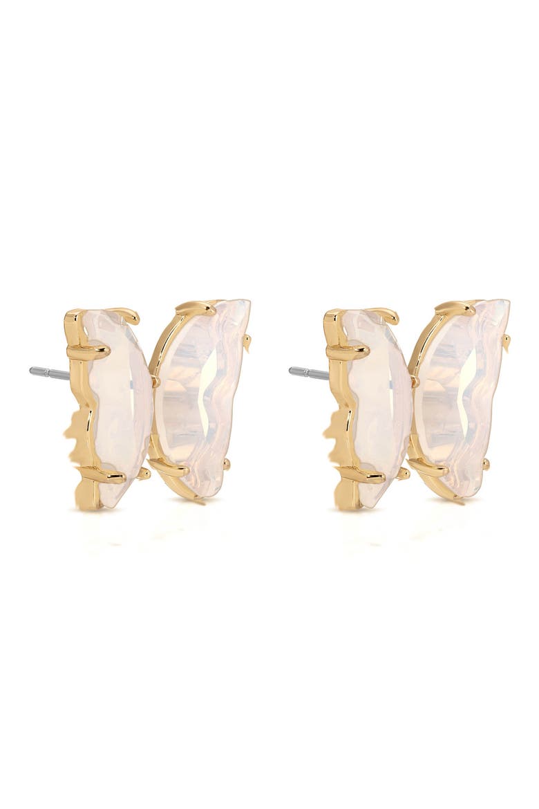 Butterfly Stud Earrings, Alternate, color, OPAL