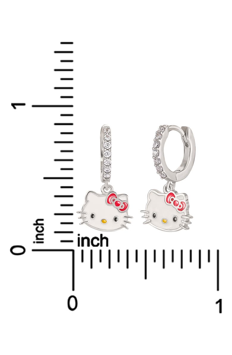 Jacmel Sterling Silver CZ Huggie & Hello Kitty Dangle Earrings, Alternate, color,