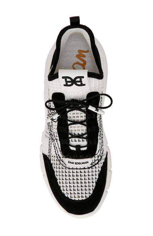 Sam Edelman Chelsie Lace Up Knit Sneaker Black Multi Knit In Black Multi
