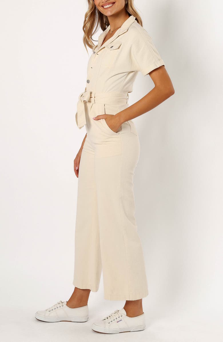 Petal & Pup Demi Tie Waist Straight Leg Twill Jumpsuit, Alternate, color, 
