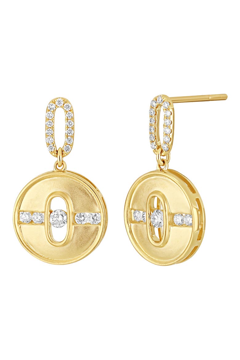 18k Gold Diamond Kiera Drop Earrings, Main, color, YELLOW