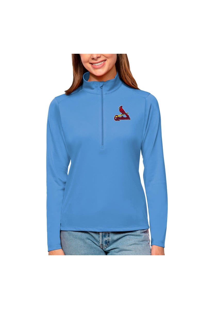 ANTIGUA Women's Antigua Light Blue St. Louis Cardinals Tribute Quarter-Zip Pullover Top, Main, color, Light Blue