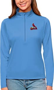 ANTIGUA Women's Antigua Light Blue St. Louis Cardinals Tribute Quarter-Zip Pullover Top