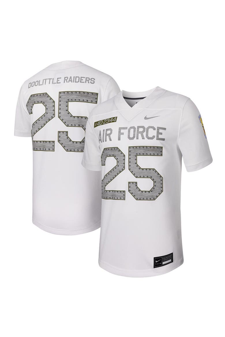 Men's Nike #25 White Air Force Falcons Untouchable Football Replica Jersey, Main, color, White
