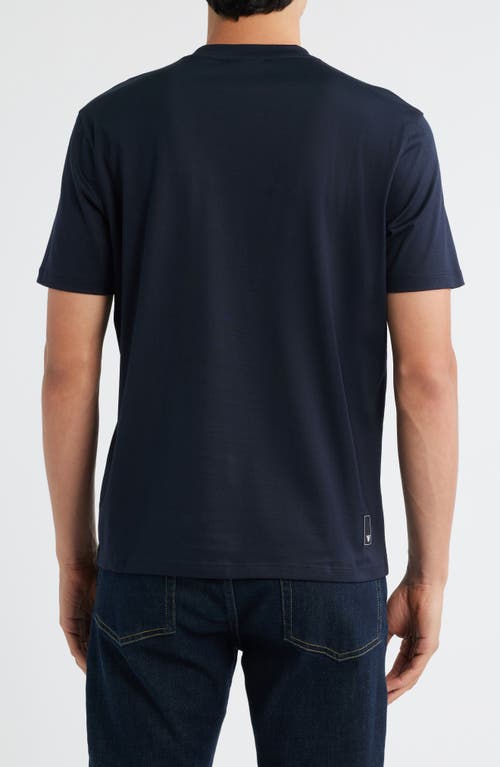 Emporio Armani Logo-embroidered Crew-neck T-shirt In Blue