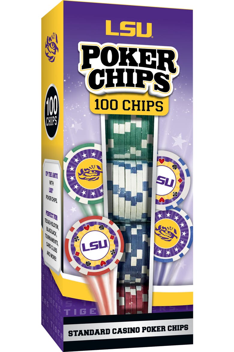 LSU Tigers 100 Piece Poker Chips, Main, color, Multicolor