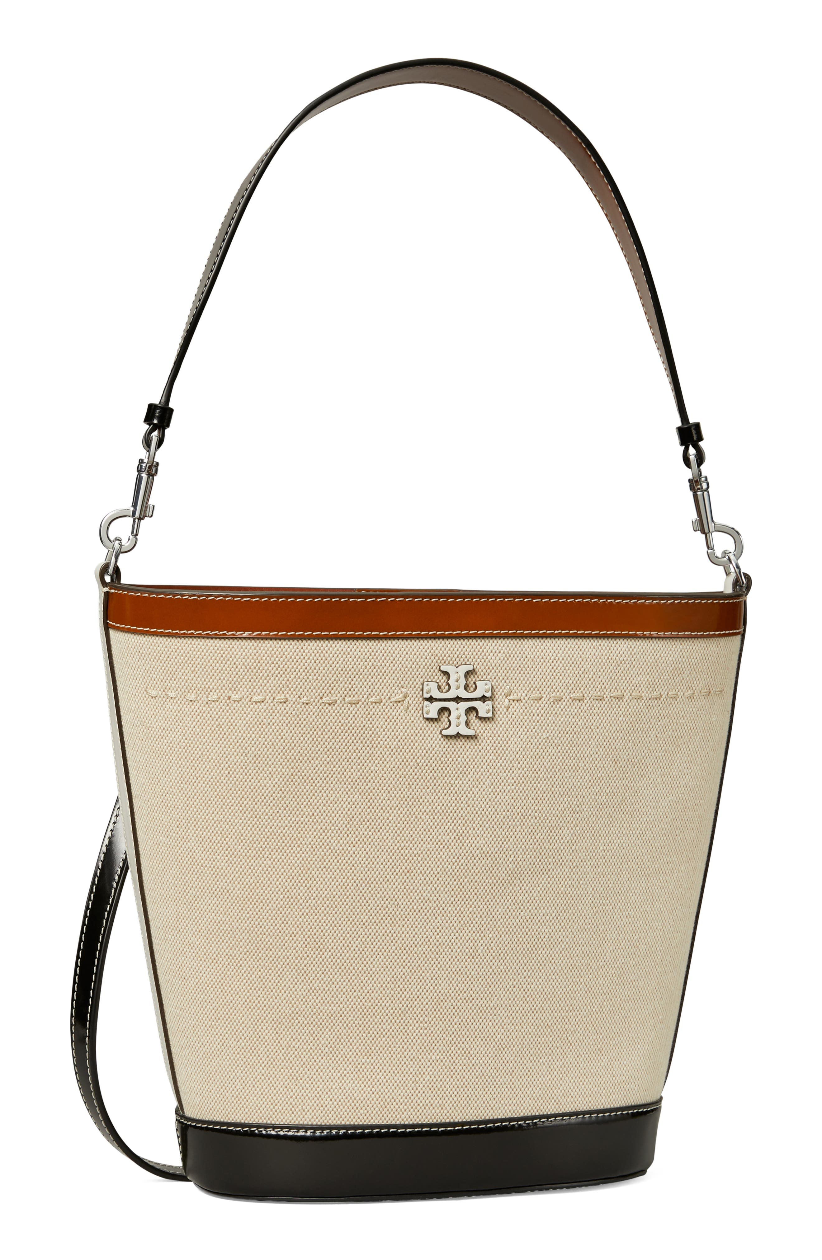 Tory Burch McGraw Canvas Bucket Bag, Alternate, color, 