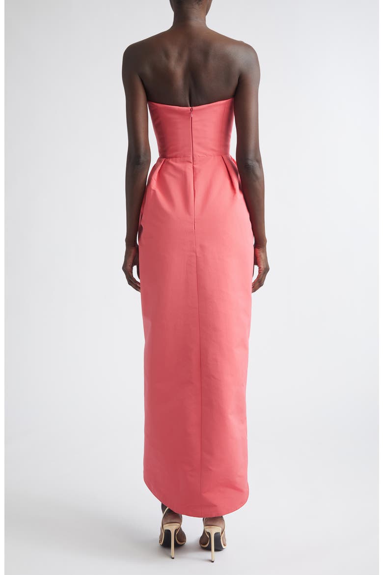 Strapless Faille Gown, Alternate, color, GUAVA