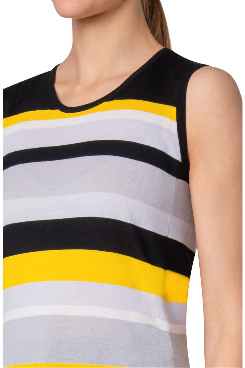 Multicolor Stripe Merino Wool Sweater Tank, Alternate, color, BLACK-YELLOW-TIN