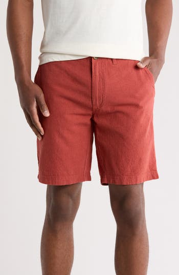 Linen Blend Trim Fit Shorts