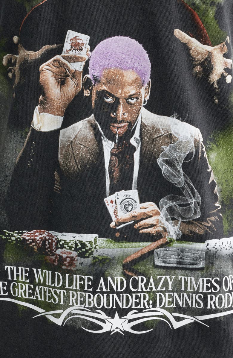 ID Supply Co Dennis Rodman Autobiography Graphic T-Shirt, Alternate, color, Washed Black