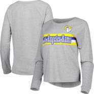 Outerstuff Juniors Heathered Gray Los Angeles Rams All Striped Up Raglan Long Sleeve T-Shirt