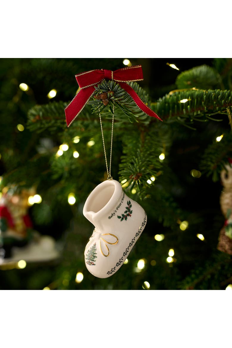 Christmas Tree Baby 1st Bootie Ornament Dated 2026, Alternate, color, Multi