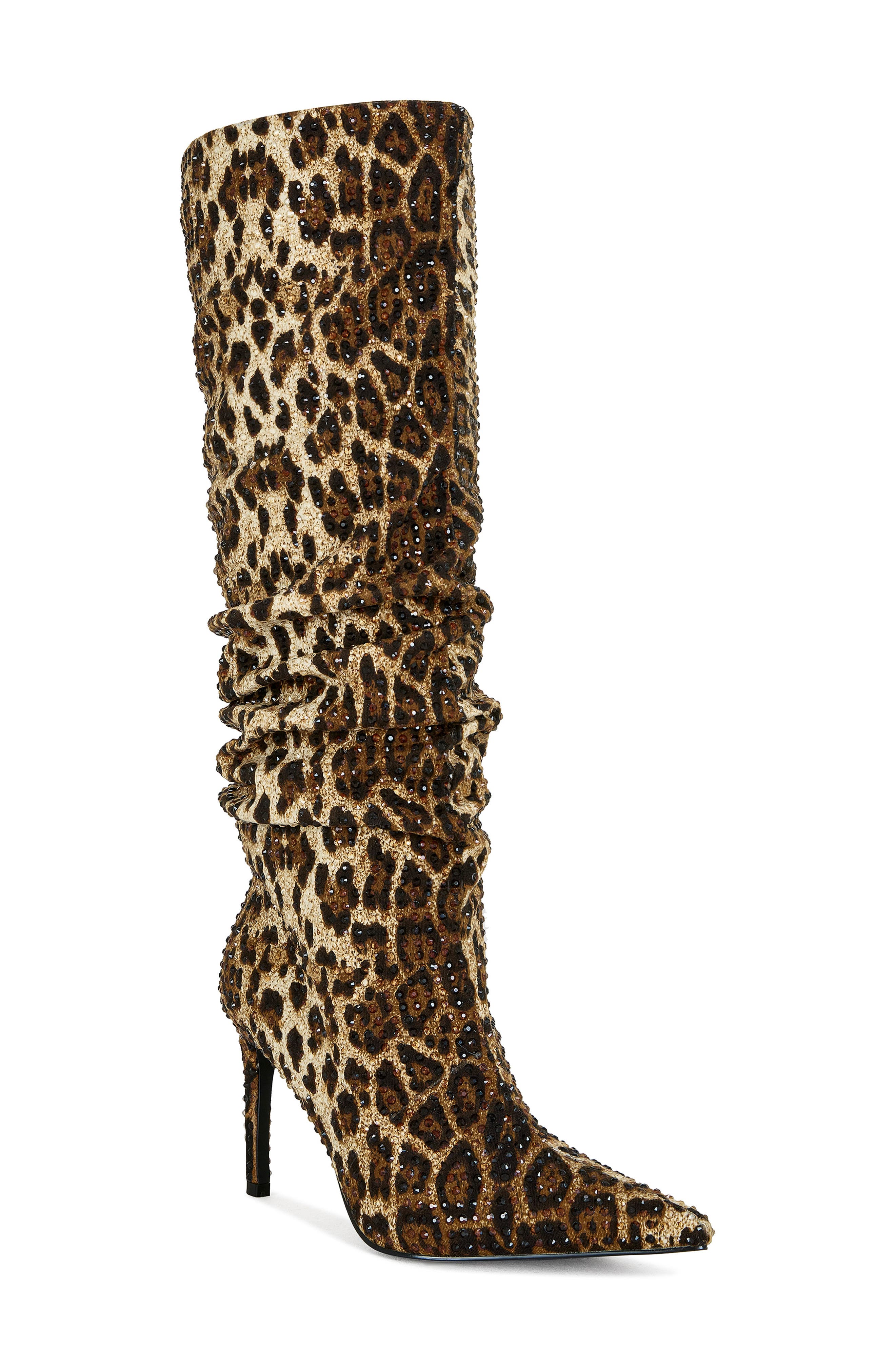 AZALEA WANG Grant Pointed Toe Slouch Over the Knee Boot, Main, color, Brown Multi
