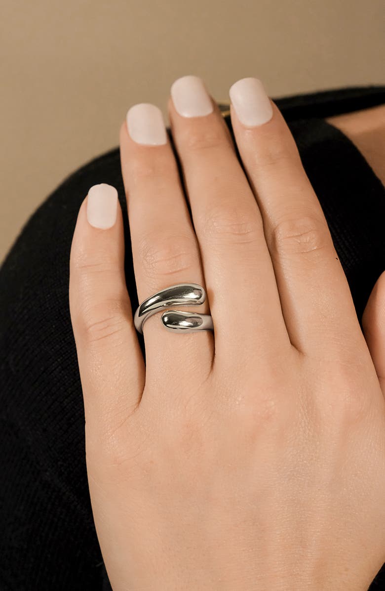 Sterling Forever Lauren Bypass Ring, Alternate, color, Silver