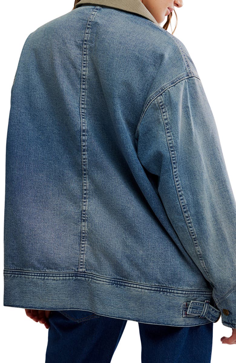Free People Sweet Talk Denim Barn Jacket, Alternate, color, Century Wash