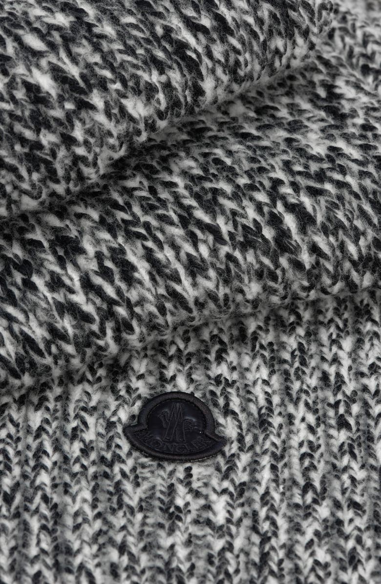 Moncler Creativo Logo Patch Wool Blend Scarf, Alternate, color, 