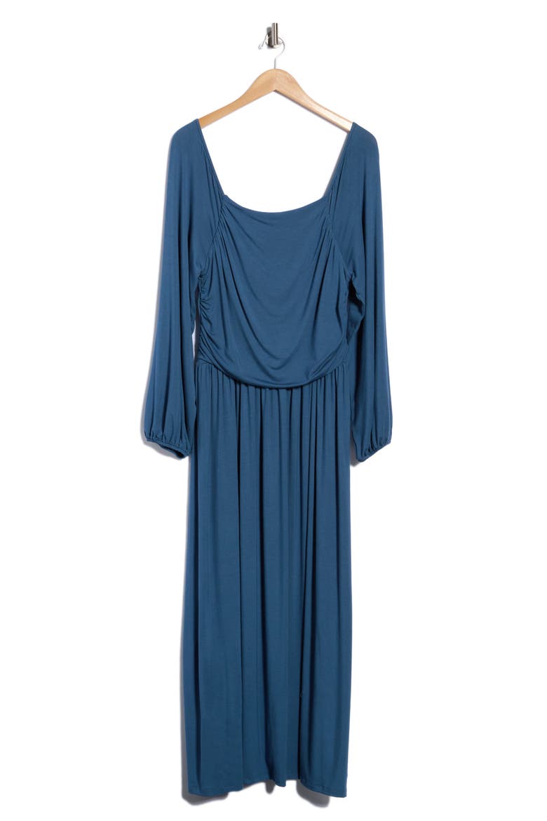 Long Sleeve Jersey Maxi Dress, Main, color, DARK TEAL