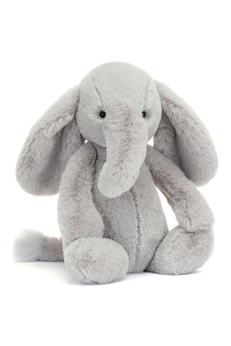 Thuddeus Bashful Luxe Elephant Stuffed Animal, Main, color, GREY