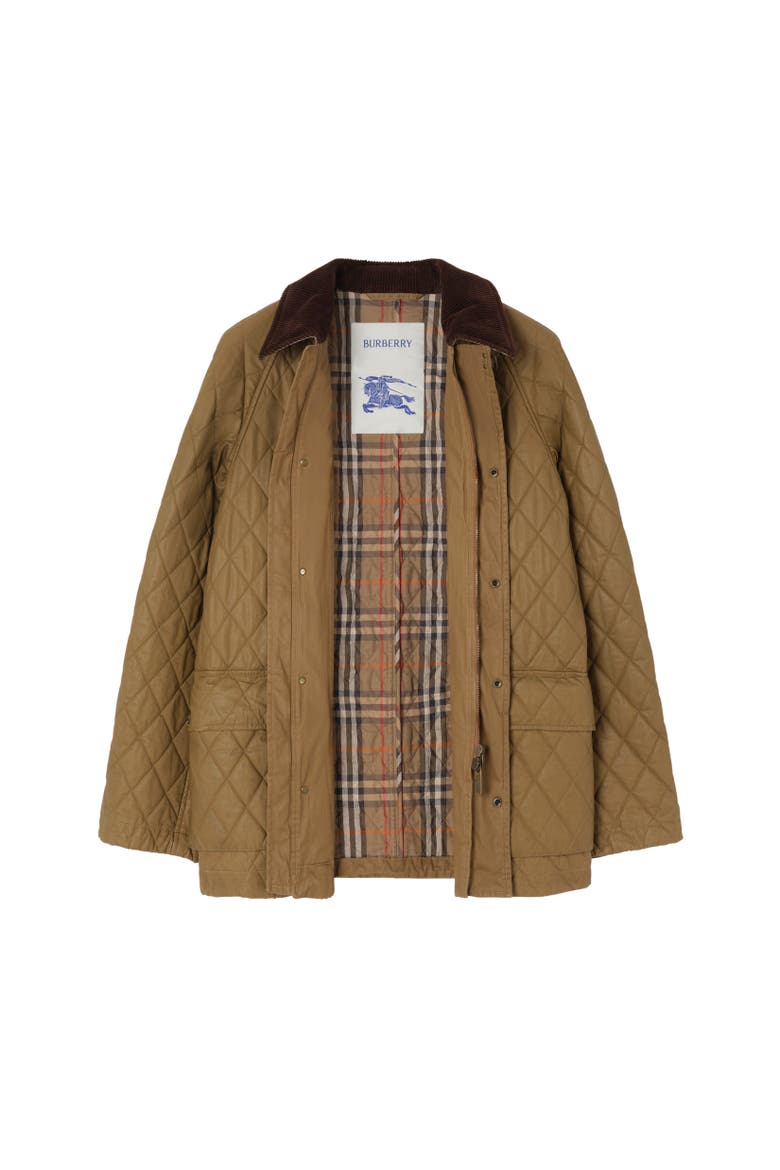 Quilted Coated Cotton Barn Jacket, Alternate, color, Walrus brown/hemlock beige