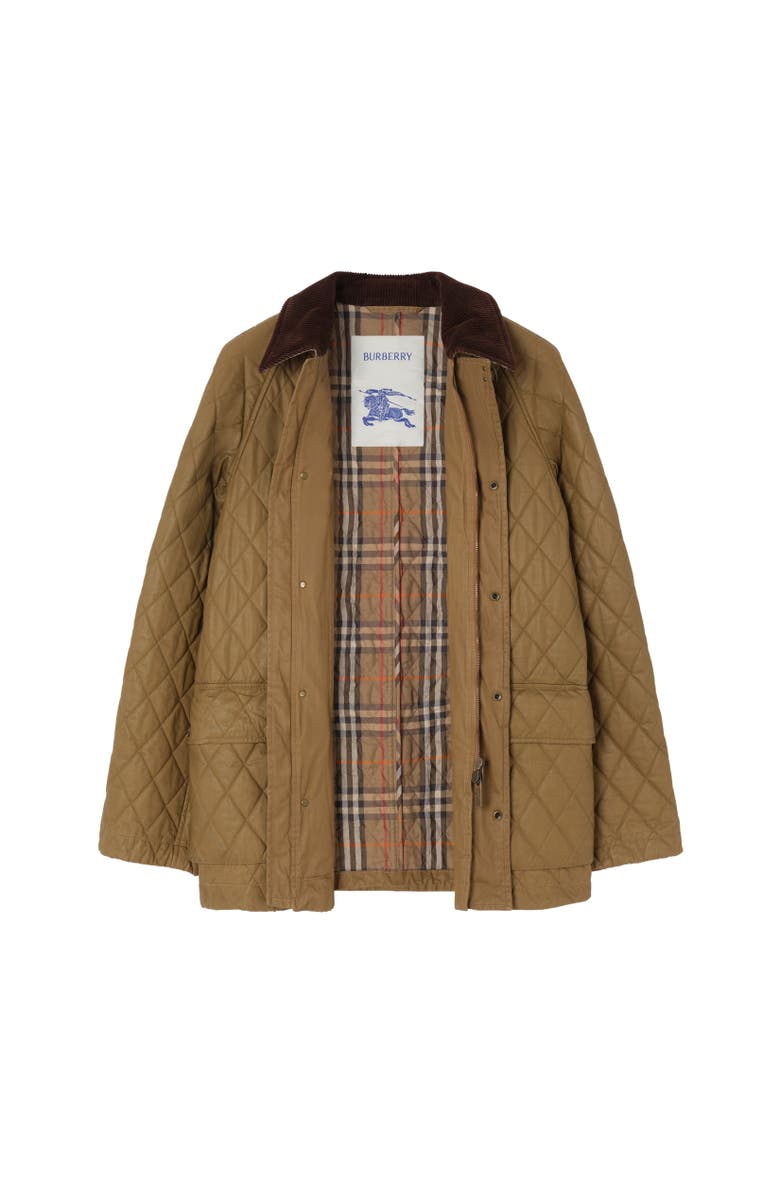 Burberry Quilted Coated Cotton Barn Jacket, Alternate, color, Walrus Brown/Hemlock Beige