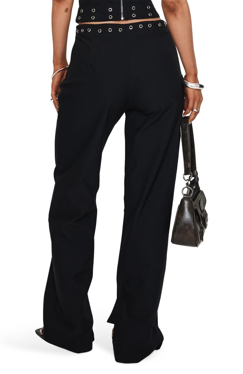 Princess Polly Passionette Grommet Wide Leg Pants, Alternate, color, Black