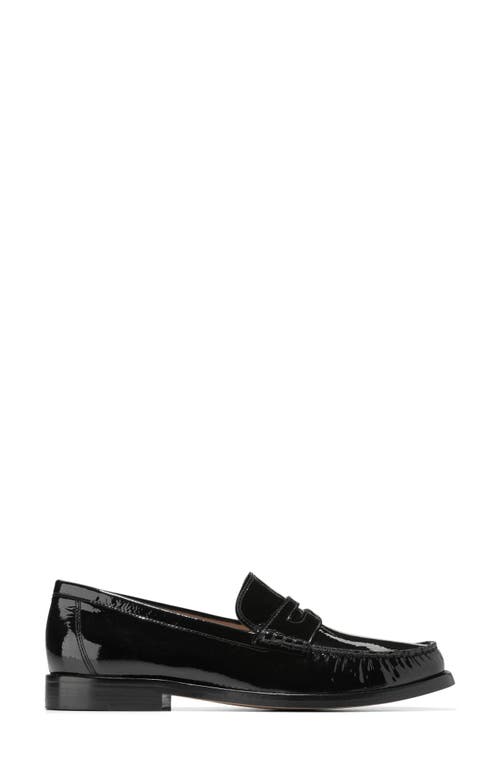 Cole Haan Lana Luxe Penny Loafer In Black Crinkle Patent