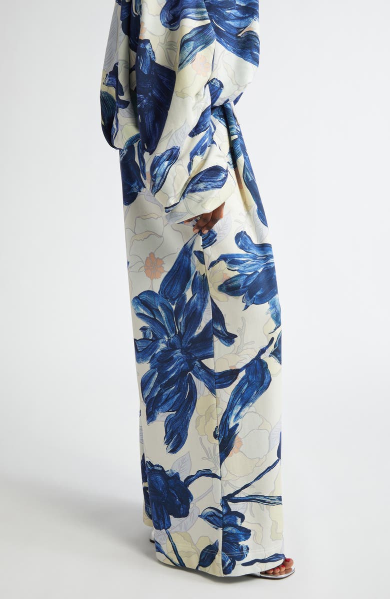 Dries Van Noten Hadium Floral Pleated Cotton Wide Leg Pants, Alternate, color, 