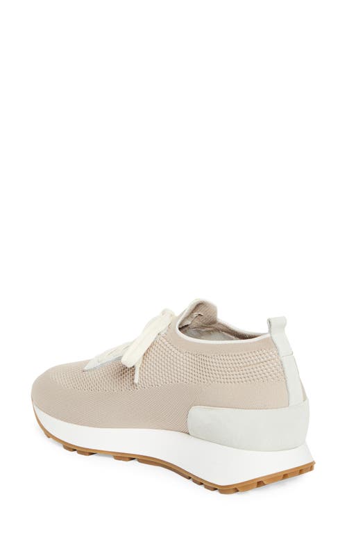 Eleventy Perforated Low Top Sneaker In Sand White