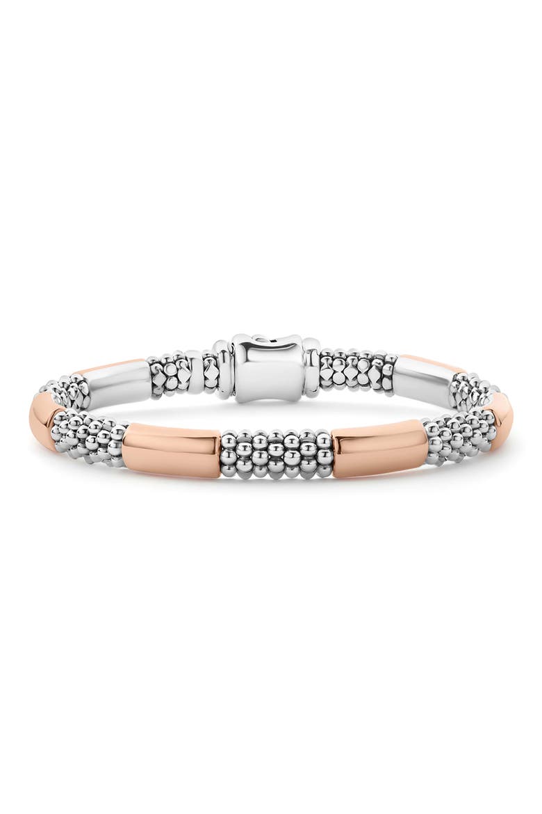 High Bar Caviar Rope Bracelet, Main, color, ROSE GOLD