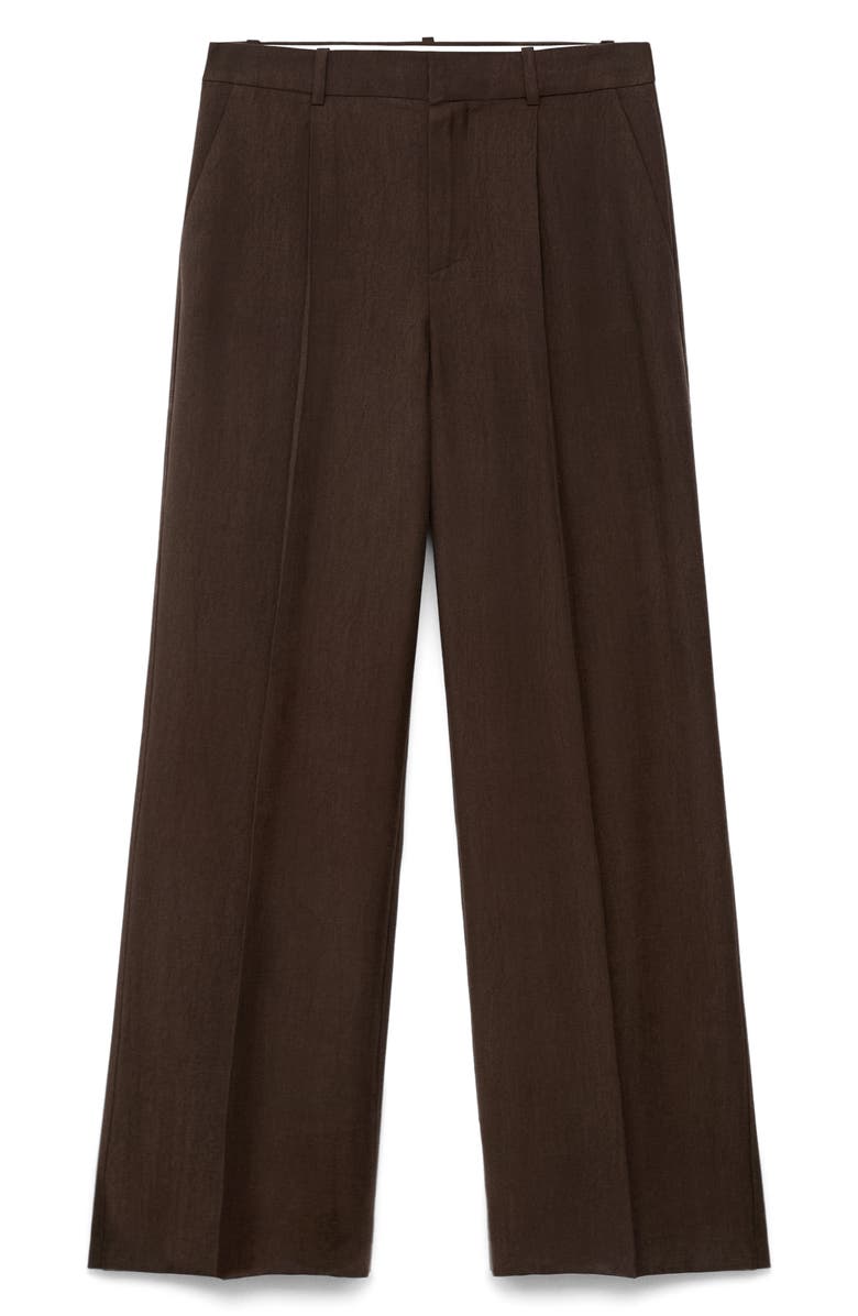 MANGO Pleated Straight Leg Lyocell Blend Suit Pants, Main, color, 