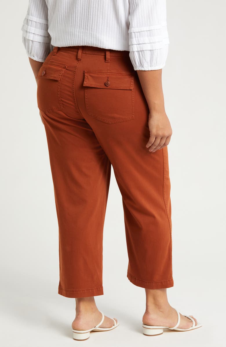 Liverpool Los Angeles Wide Leg Crop Twill Cargo Pants, Alternate, color, 